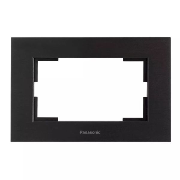 Karre Plus Accessory Aluminium - Black Two Gang Flush Mounted Frame image 1