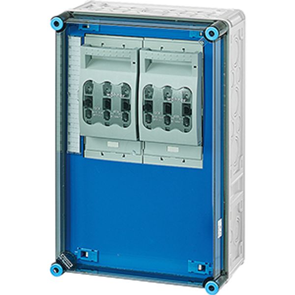 Mi load separator box IP65, 2x160A NH00 3p op Rail 250A 5-pin, 300x450 image 1