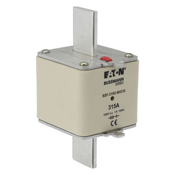 Fuse-link, high speed, 315 A, DC 1000 V, NH3, 71 x 76 x 150 mm, gBat, IEC, blade connection image 20