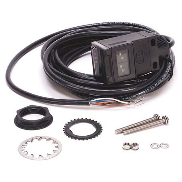 Allen-Bradley 42GRU-92L2-QD PHOTOSWITCH Photoelectric Sensor, Class I Laser Sensor, Polarized Retroflective, 40m (130ft), 105-132V AC, SPDT EM Relay, Mini Quick-Disconnect image 1