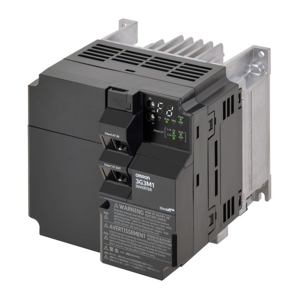 M1 AC Drive, 3.7/5.5 kW (HD/ND), 17.5/19.6 A (HD/ND), 200 VAC, 3~ inpu 3G3M9482H image 1