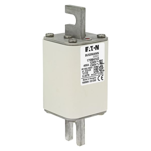 Fuse-link, high speed, 400 A, AC 1250 V, size 1, 53 x 66 x 138 mm, aR, DIN, IEC, single indicator image 16