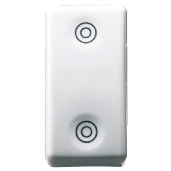 PUSH-BUTTON 1P 250V ac - NO+NO 10A - WITH INTERLOCK - SYMBOL DOUBLE CIRCLES - 1 MODULE - SYSTEM WHITE image 1