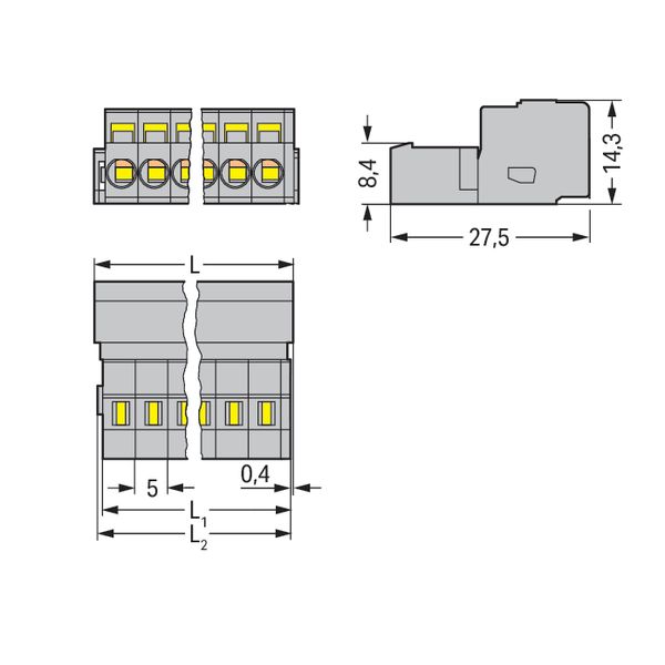 1-conductor male connector CAGE CLAMP® 2.5 mm² gray image 5