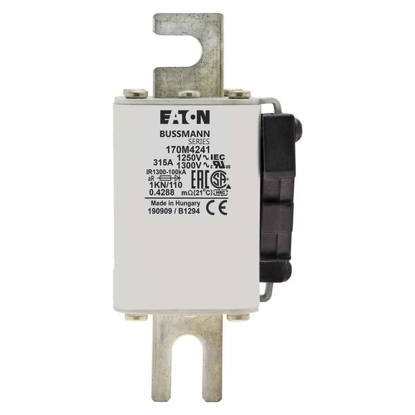 Fuse-link, high speed, 315 A, AC 1250 V, size 1, 53 x 69 x 138 mm, aR, DIN, IEC, single indicator image 9