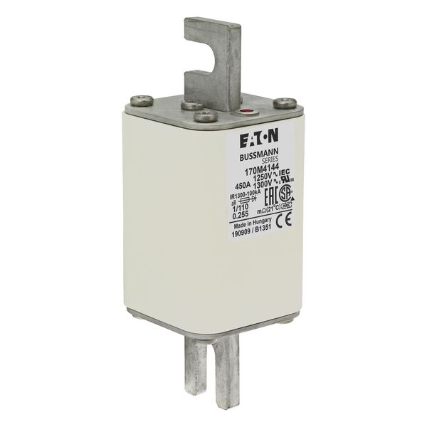 Fuse-link, high speed, 450 A, AC 1250 V, size 1, 53 x 66 x 138 mm, aR, DIN, IEC, single indicator image 9