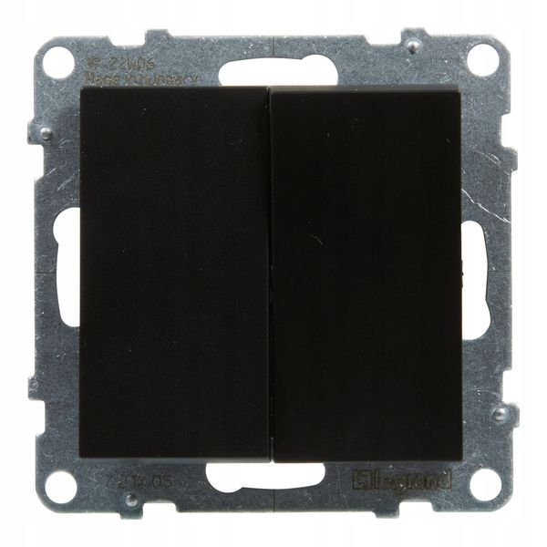 2-GANG ONE-WAY SWITCH 10AX AUTOMATIC TERMINALS BLACK image 1