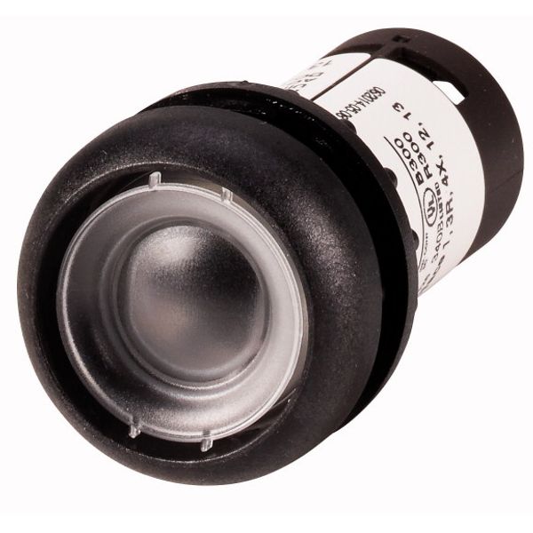Pushbutton, Flat, maintained, 1 N/O, Screw connection, Without button plate, Bezel: black image 1