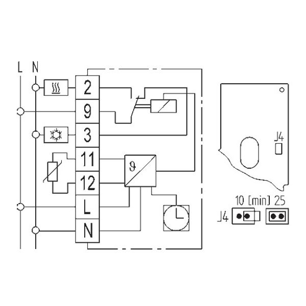 Clock thermostat as floor controller, daily program, 10-50C, AC 230V, 1 changeover contact, potential free, 16 A image 3