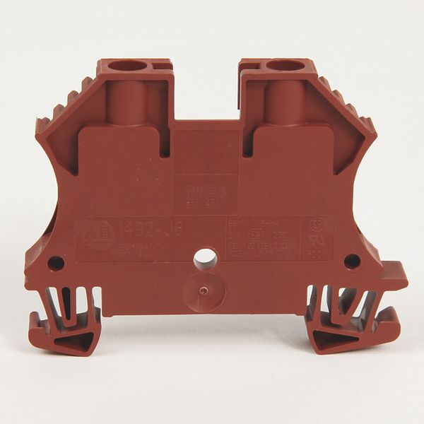 Allen-Bradley, 1492-J IEC Terminal Block, One-Circuit Feed-Through Block, 6 mm (# 22 AWG - # 10 AWG), Standard Feedthrough, Green, image 1