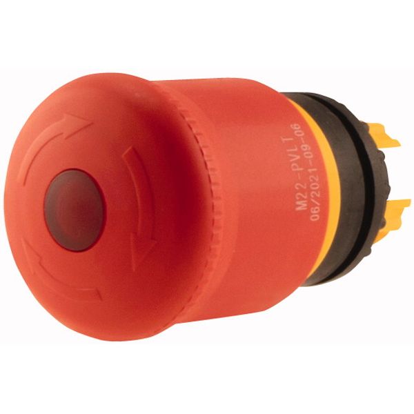 Emergency stop/emergency switching off pushbutton, RMQ-Titan, Mushroom-shaped, 38 mm, Illuminated with LED element, Turn-to-release function, Red, yel image 3