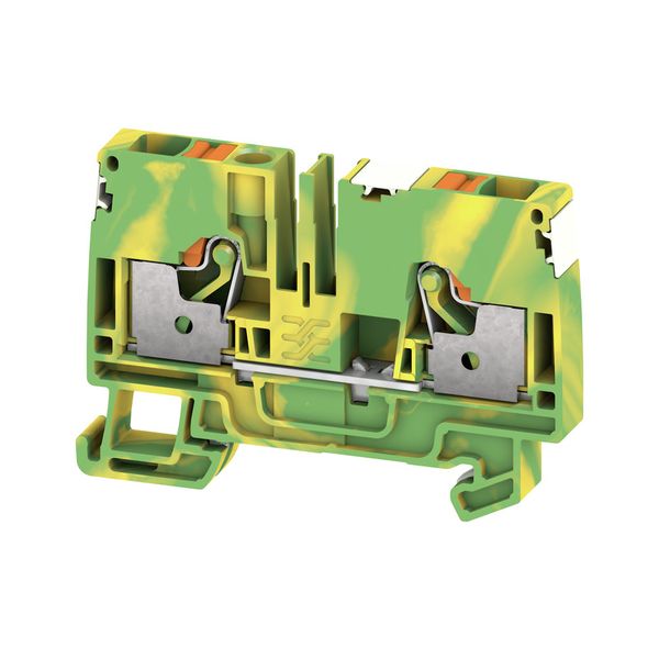 PE terminal, PUSH IN, 6 mm², Green/yellow image 1
