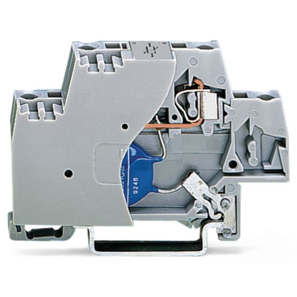 Component terminal block double-deck with end plate gray image 1