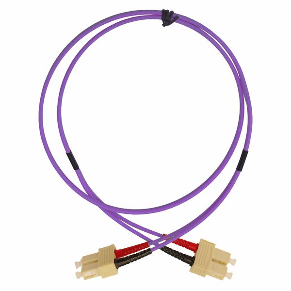 FO Patchcord Duplex SC/SC, 50/125æm OM4, LS0H-3,violet, 2.0m image 1