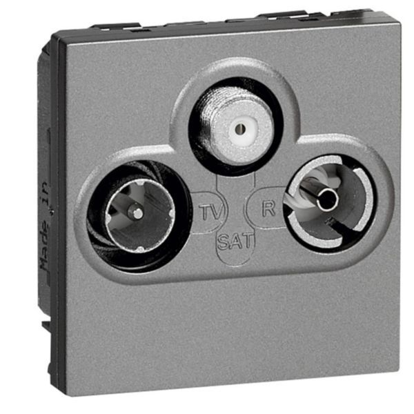 Arteor Television, Radio and Satellite Star Socket 2 Module Magnesium image 1