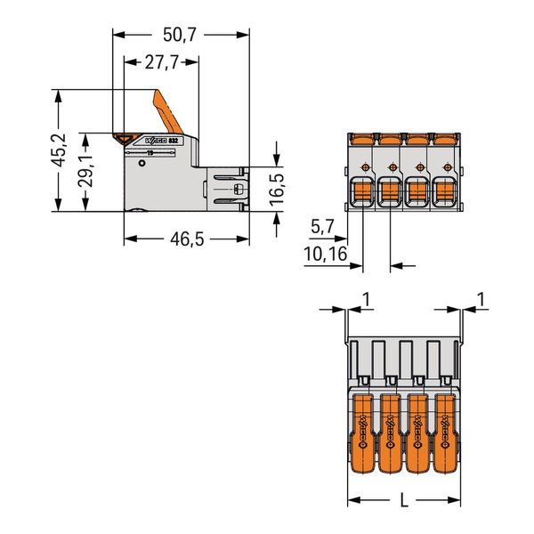 832-1203/333-000 1-conductor male connector; lever; Push-in CAGE CLAMP® image 6