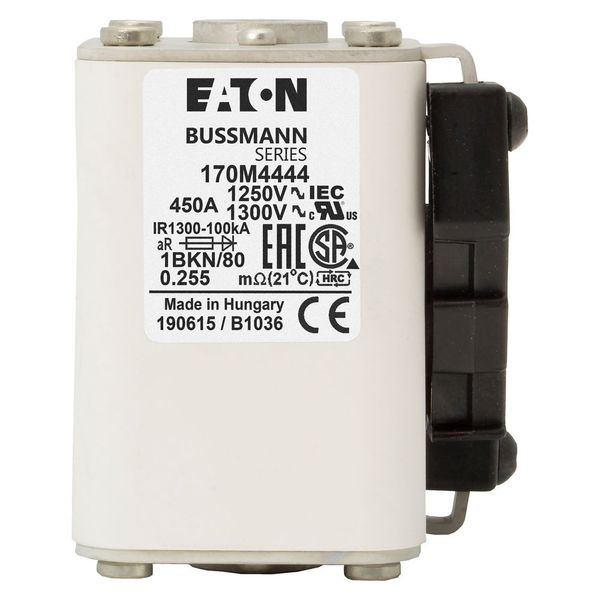 Fuse-link, high speed, 450 A, AC 1250 V, size 1, 53 x 69 x 80 mm, aR, IEC, UL, single indicator image 16