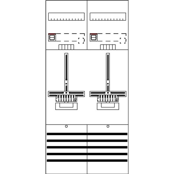 DF27Q2 Meter panel, Field width: 2, Rows: 0, 1050 mm x 500 mm x 160 mm, IP2XC image 17