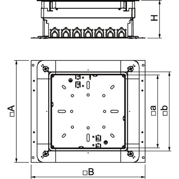 UZD 170 250-3 R Junction and branch box for screed height 115-170mm 410x367x115 image 2