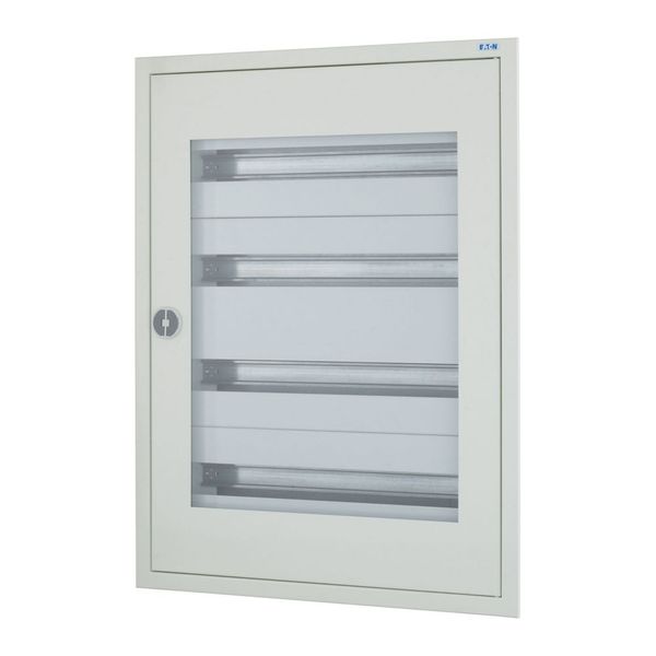 Complete flush-mounted flat distribution board with window, grey, 33 SU per row, 4 rows, type C image 1