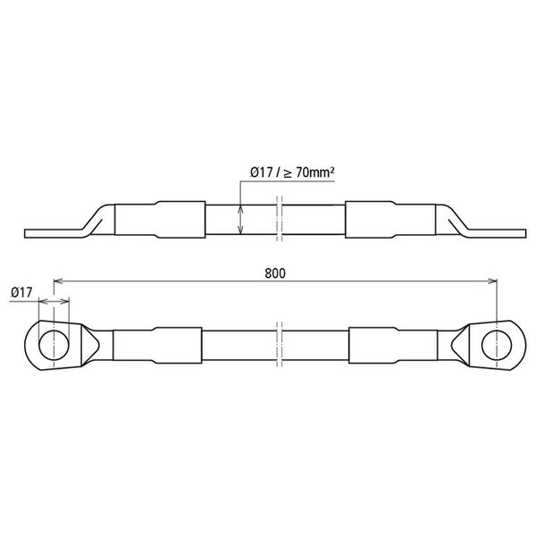 CuStAl earthing connector, cable lug on both ends D 17mm L 800mm image 2