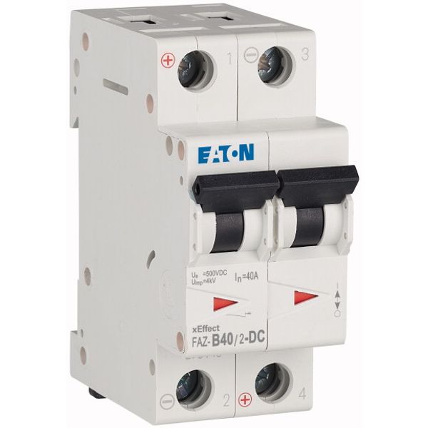 Miniature circuit breaker (MCB), 40 A, 2p, characteristic: B, DC image 3