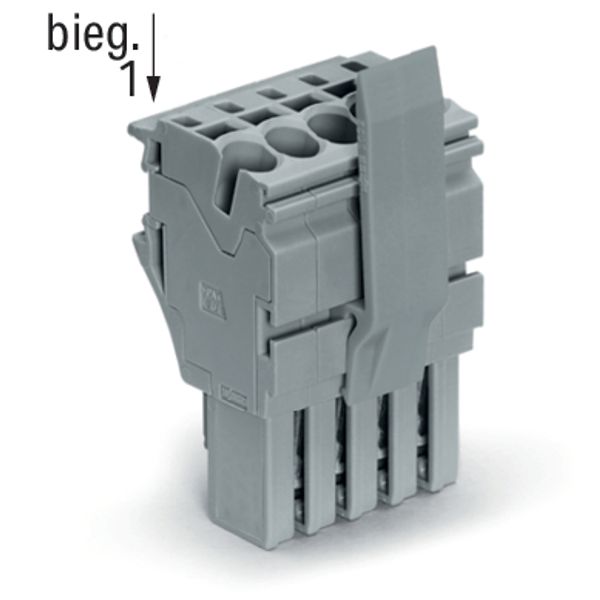 1-conductor female connector Push-in CAGE CLAMP® 4 mm² gray image 3