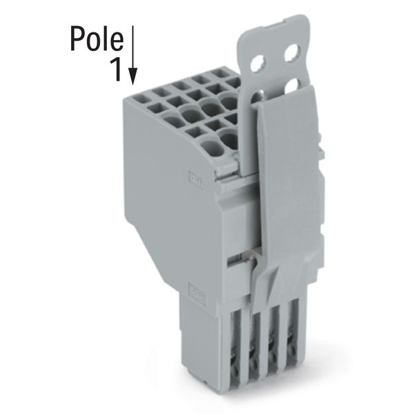 2-conductor female connector Push-in CAGE CLAMP® 1.5 mm² gray image 1