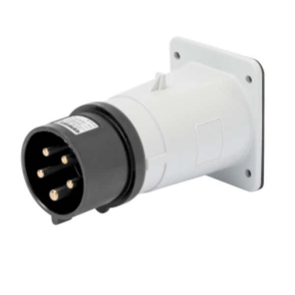 STRAIGHT FLUSH MOUNTING INLET - IP44 - 3P+E 16A 480-500V 50/60HZ - BLACK - 7H - SCREW WIRING image 1