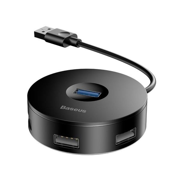 USB Hub 4 Ports (3xUSB2.0 + 1xUSB3.0) 10cm, Black image 1