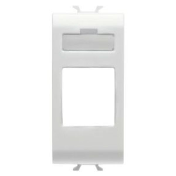 ADAPTER FOR HOUSING DATA CONNECTORS - TYPE AMP/KEYSTONE JACK - 1 MODULE - SATIN WHITE - CHORUSMART image 1