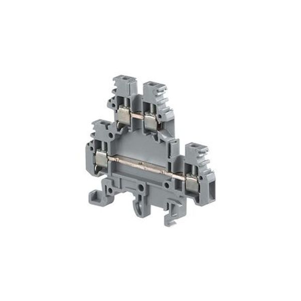 SCREW CLAMP TERMINAL BLOCK, FEED-THROUGH, DOUBLE DECK, BEIGE, 12AWG, 2.5MM² image 1