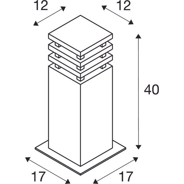 RUSTY 40 LED SQUARE outdoor luminaire 3000K IP55, rusty image 2