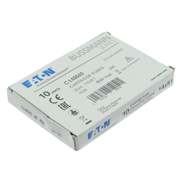 Fuse-link, LV, 40 A, AC 500 V, 14 x 51 mm, aM, IEC image 14