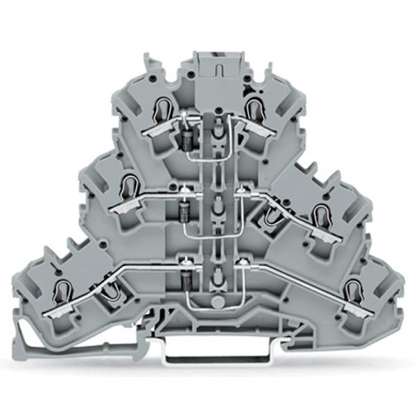 Component terminal block triple-deck with 3 diodes 1N4007 gray image 2