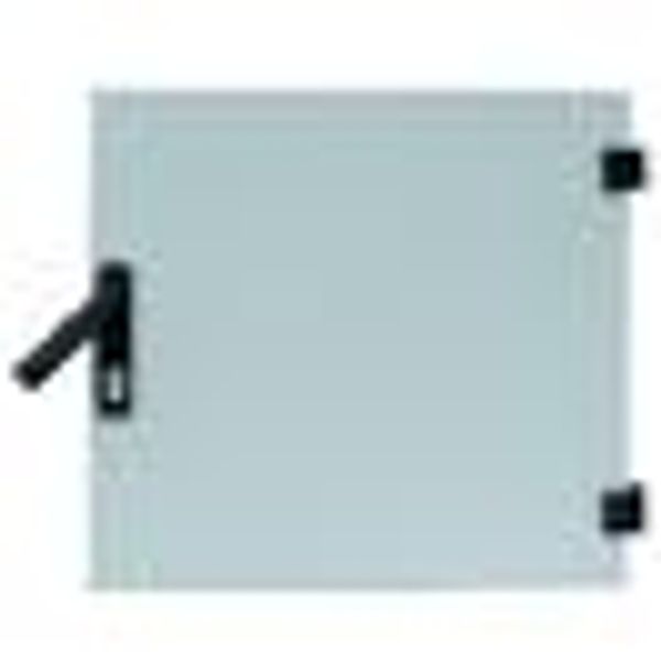 Door full metal f.DW-encl15U,W600,RAL7035,Halfcylinder ready image 2