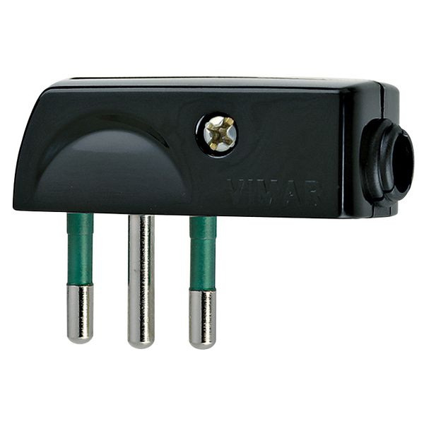 2P+E 10A SPA11 90°-plug black image 1