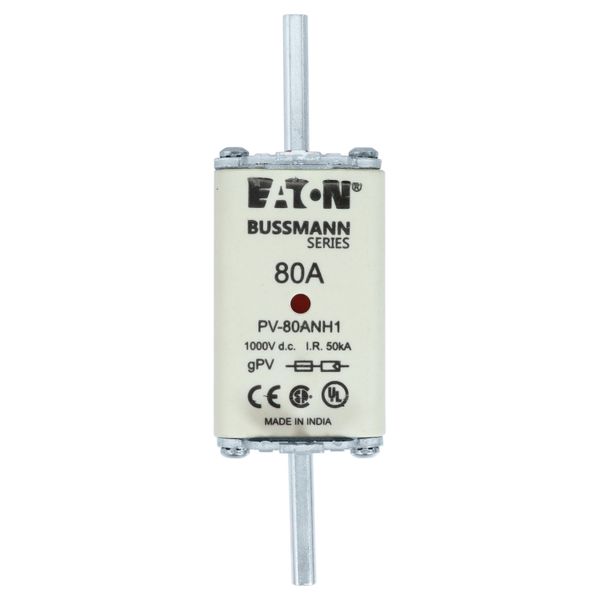 Fuse-link, high speed, 80 A, DC 1000 V, NH1, gPV, UL PV, UL, IEC, dual indicator image 22