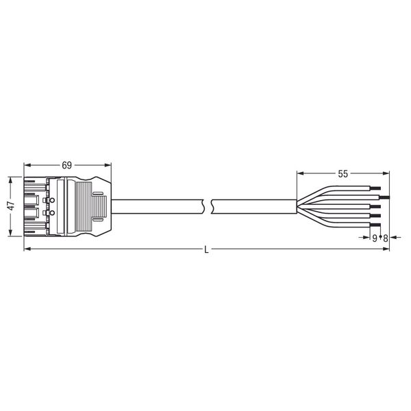 pre-assembled connecting cable;Eca;Plug/open-ended;red image 2