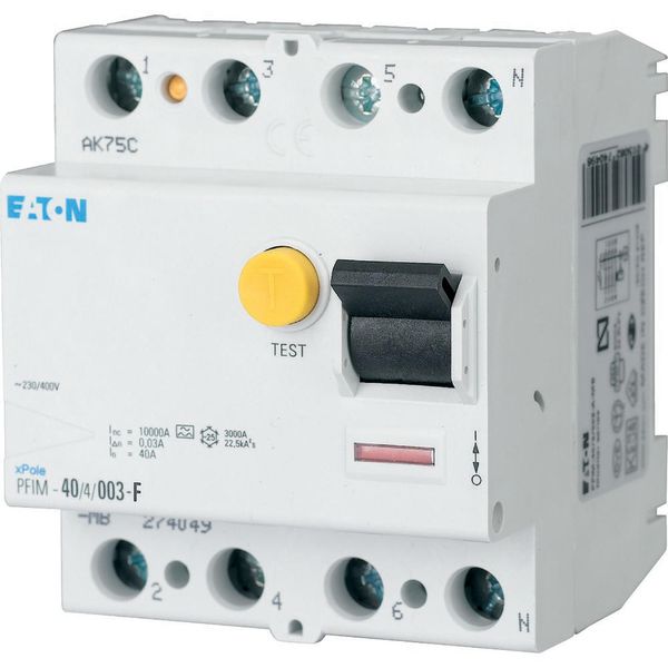 Residual current circuit breaker (RCCB), 40A, 4p, 300mA, type G/F image 2