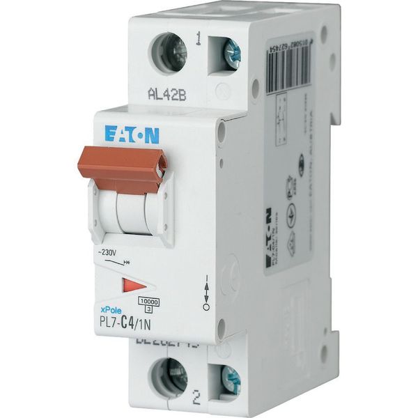 Miniature circuit breaker (MCB), 4 A, 1p+N, characteristic: C image 2