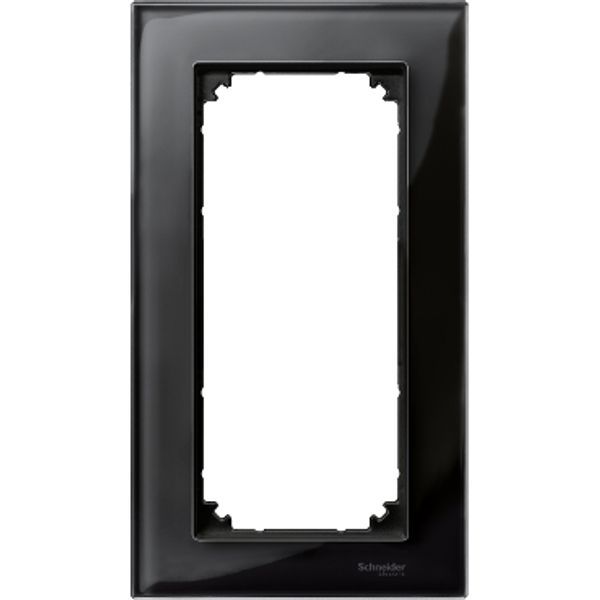 Real glass frame, 2-gang without central bridge piece, Onyx black, M-Elegance image 2