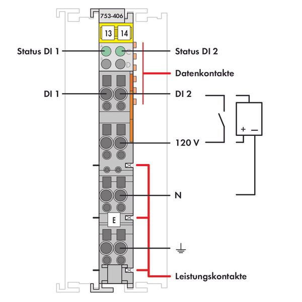 2-channel digital input 120 VAC light gray image 3