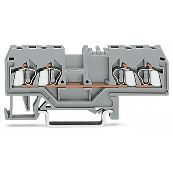 4-conductor through terminal block 2.5 mm² center marking gray image 1