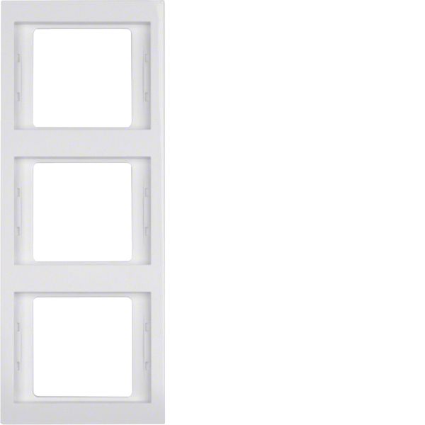 Frame 3gang vert., K.1, p. white glossy image 1