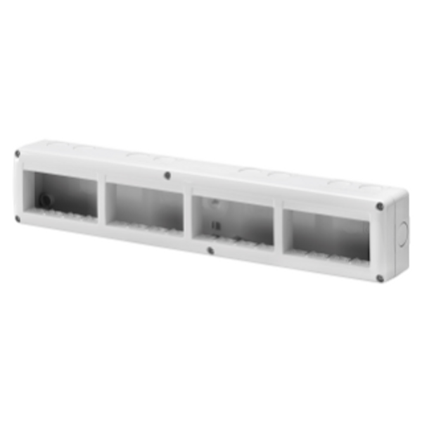 PROTECTED ENCLOSURE FOR SYSTEM DEVICES - HORIZONTAL MULTIPLE - 16 GANG - MODULE 4x4 - RAL 7035 GREY - IP40 image 1