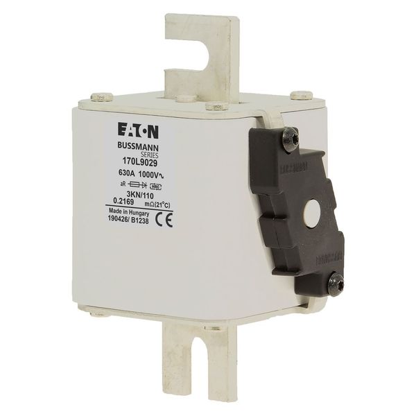 Fuse-link, high speed, 630 A, AC 1000 V, Size 3, 74 x 92 x 141 mm, aR, IEC, single indicator image 6