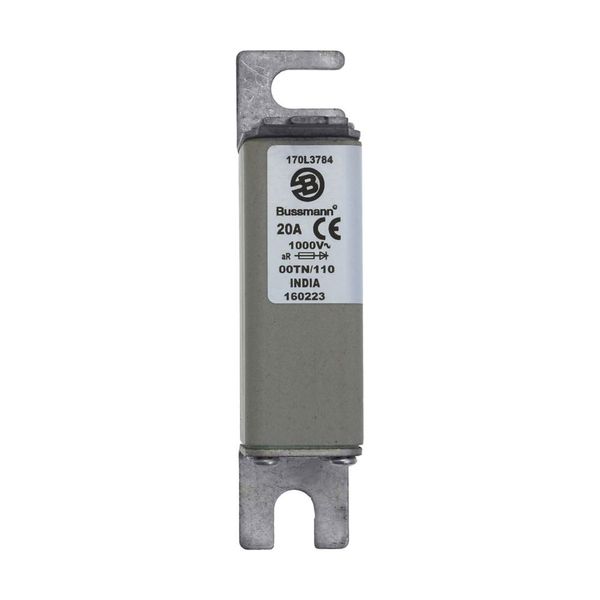 Fuse-link, high speed, 20 A, AC 1000 V, Size 00, 30 x 67 x 128 mm, aR, IEC, single indicator image 13