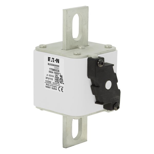 Fuse-link, high speed, 550 A, AC 1000 V, size 3, 76 x 92 x 159 mm, aR, IEC, UL, single indicator image 2