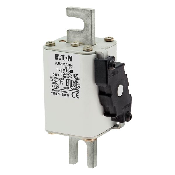 Fuse-link, high speed, 500 A, AC 1250 V, size 1, 53 x 69 x 138 mm, aR, DIN, IEC, single indicator image 8